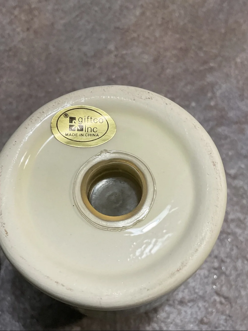 Hand-Painted Ceramic Salt and Pepper Shakers - Cream and Green